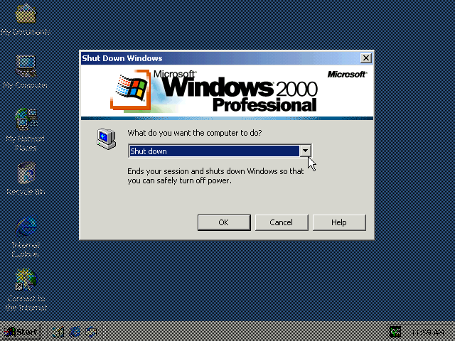 Windows 2000 Shut Down Screen (2000)